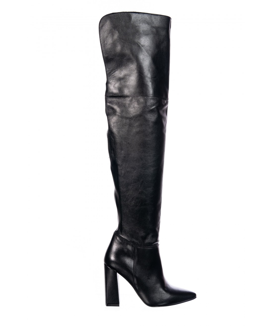 cuissarde cuir noir femme