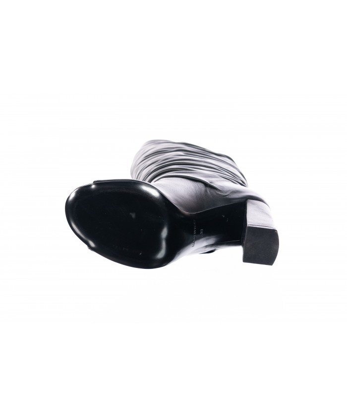 GIOIA CUIR NOIR TALON CARRE