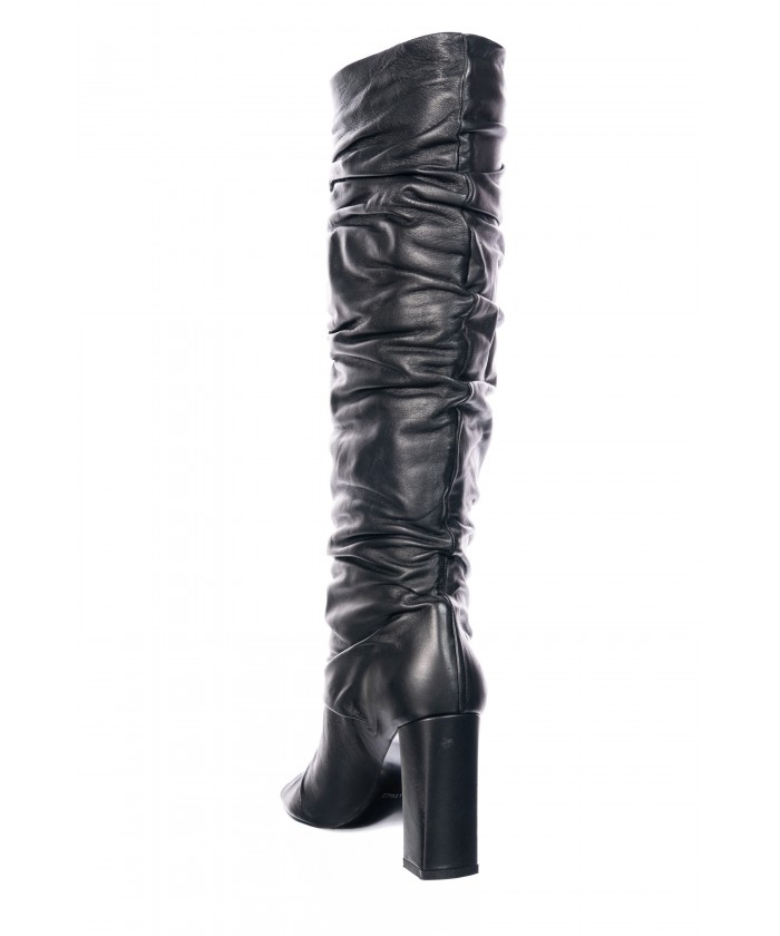 GIOIA CUIR NOIR TALON CARRE