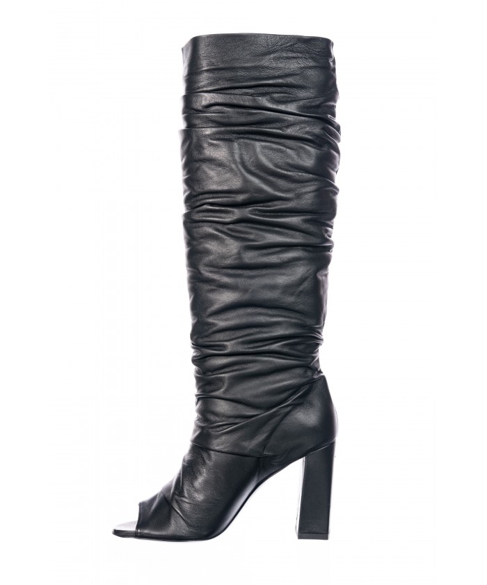 GIOIA CUIR NOIR TALON CARRE