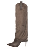 Botte Bibiche : Cuir & Daim Taupe