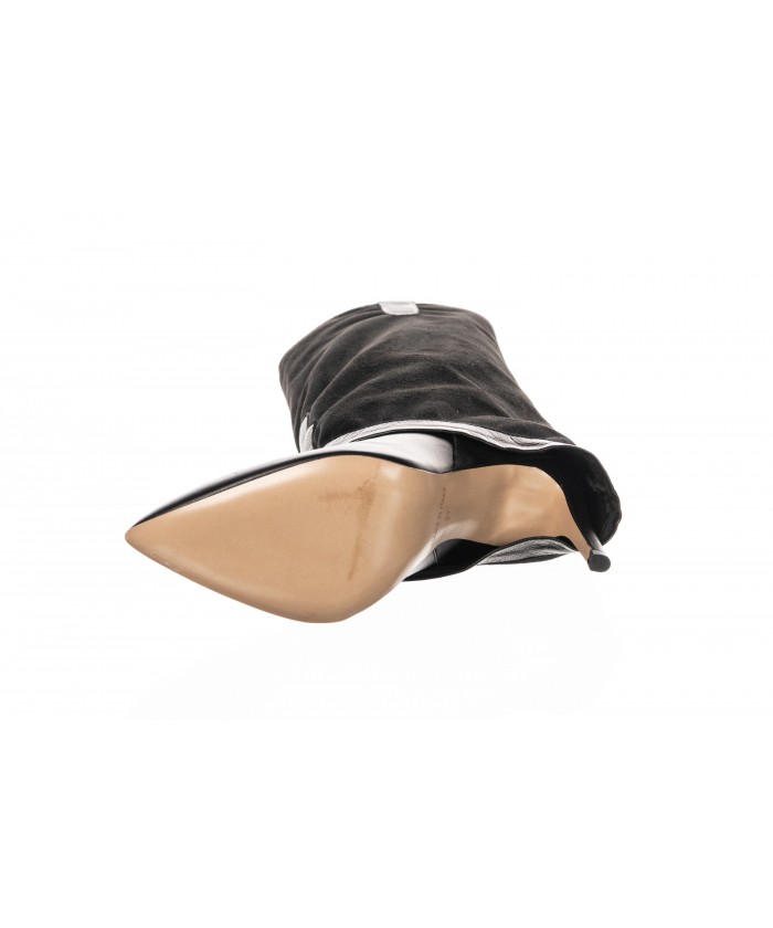 Botte Bibiche : Cuir & Daim Noir