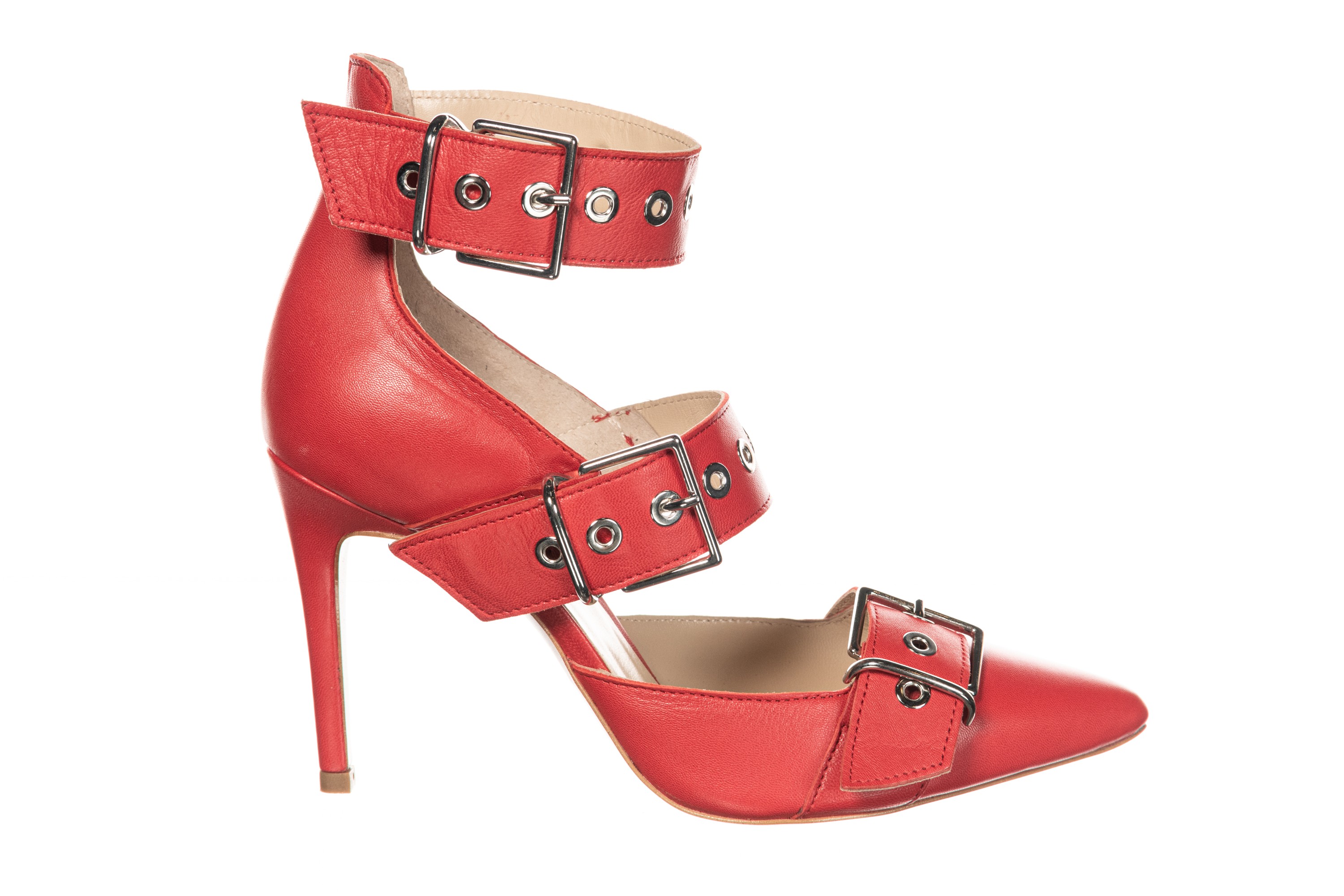 escarpin cuir rouge