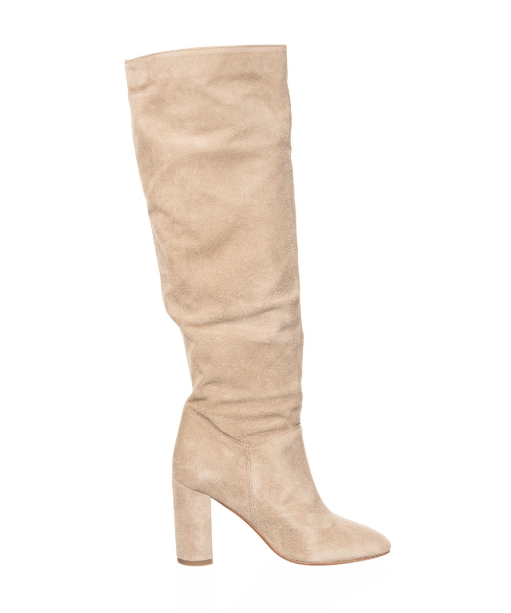 bottes beige daim