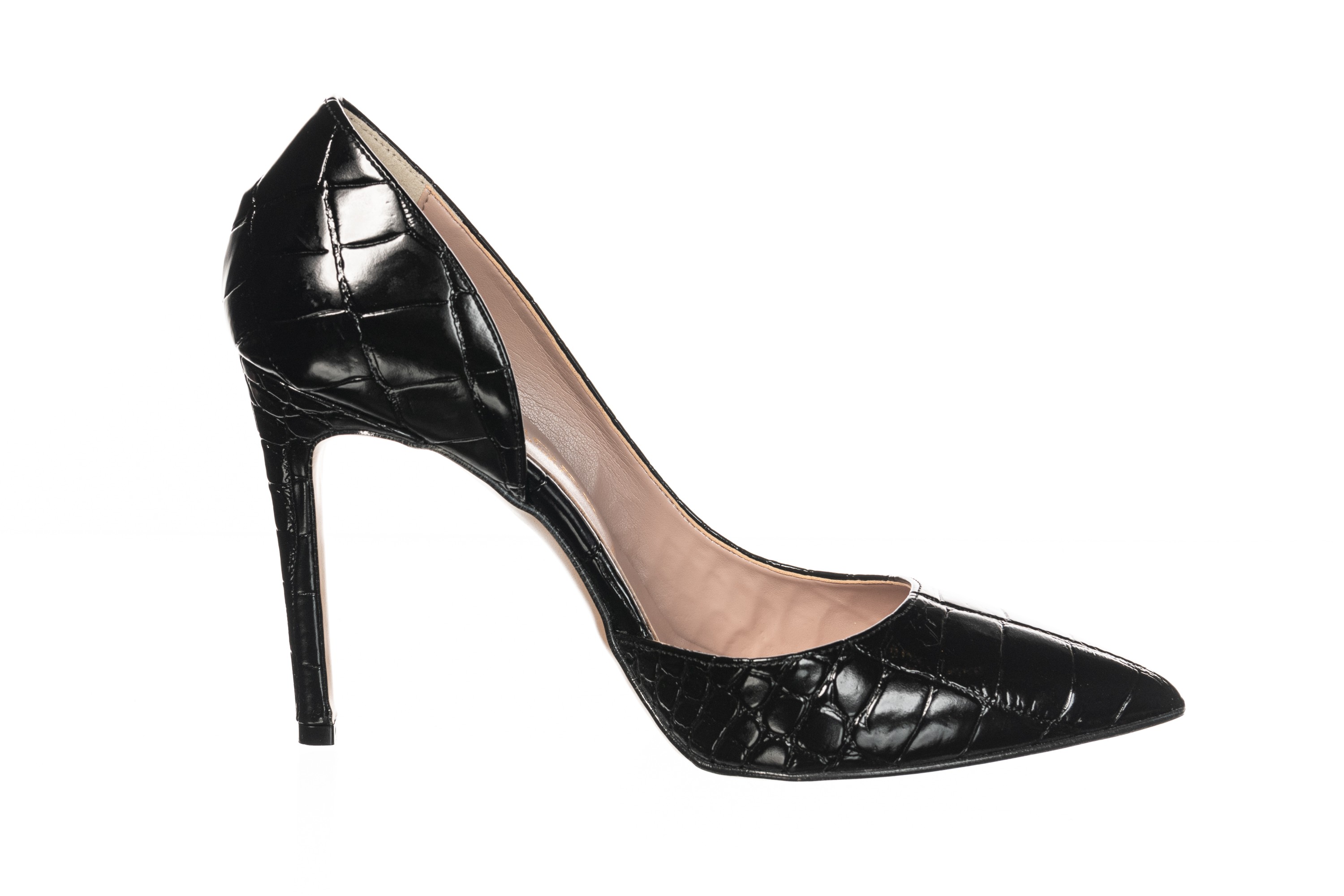 escarpin croco noir