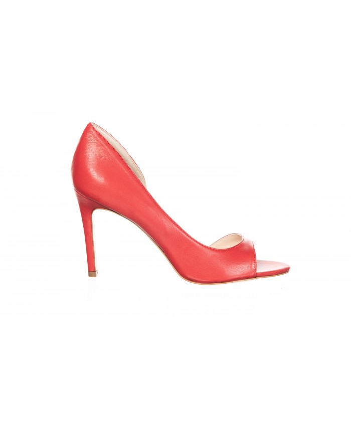 ESCARPIN CUIR ROUGE
