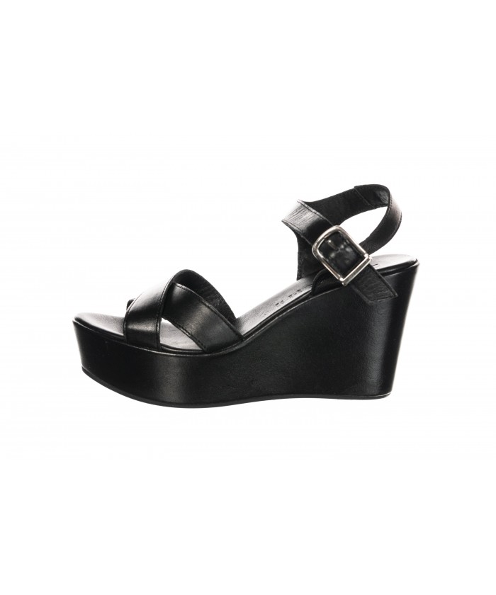 sandale compensee cuir
