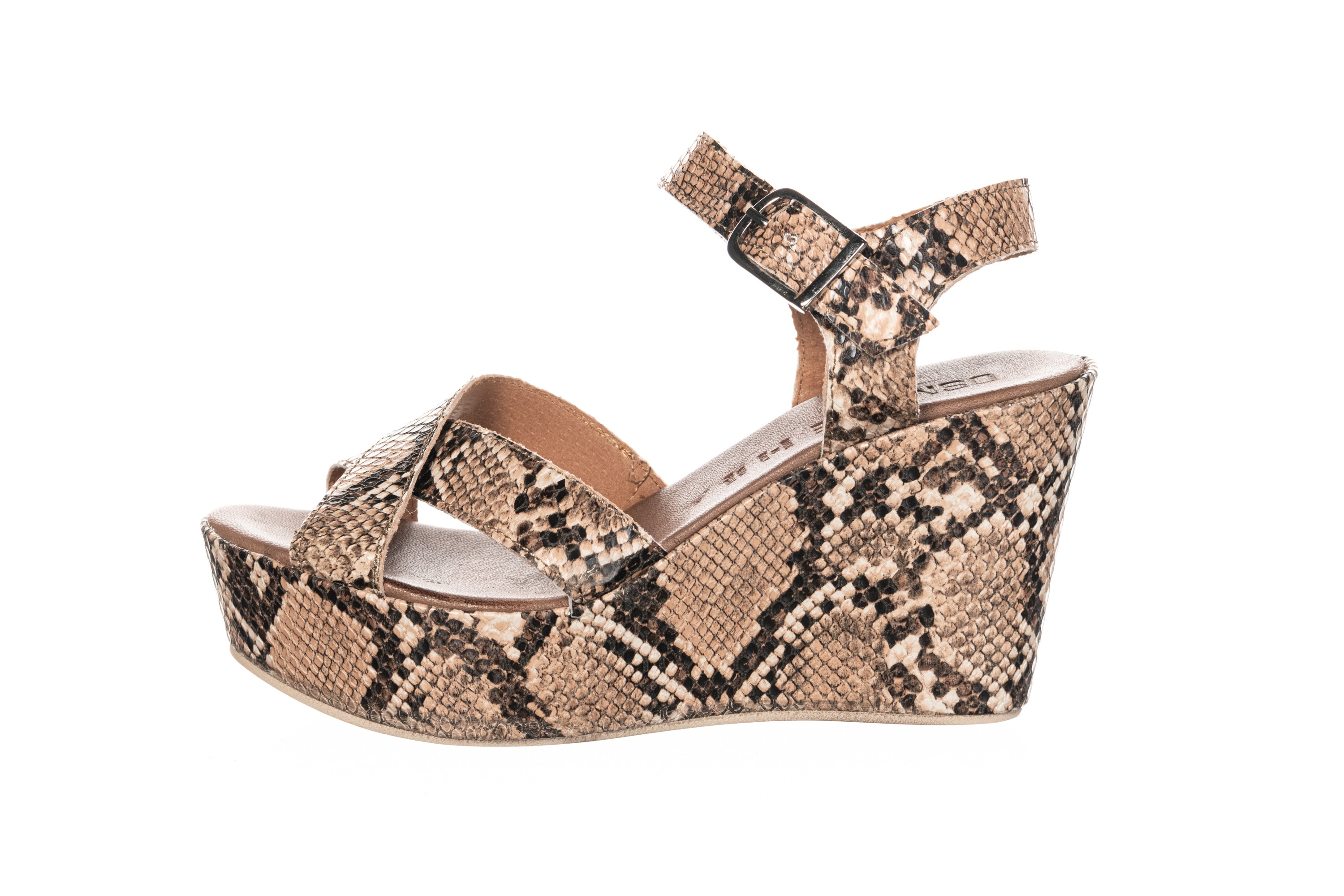 sandale compensee cuir