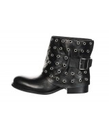 BOOTS  CUIR NOIR A RIVET