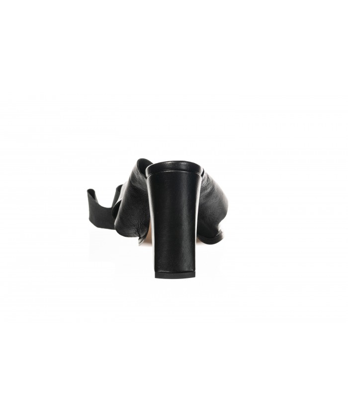 MULE CUIR NOIR