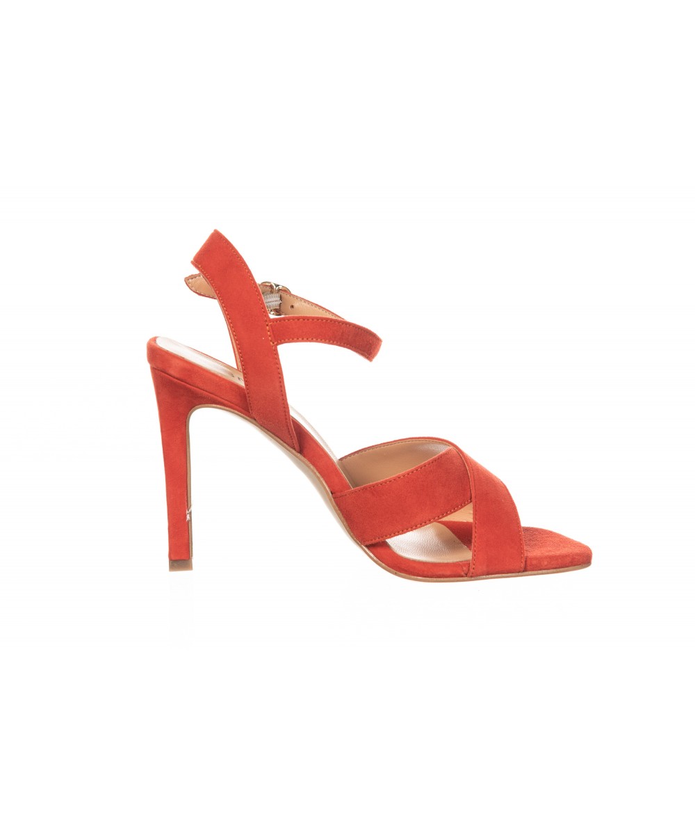 Gold Line Détail Daim bloc 5 cm talons hauts sandale orange Gold Line Détail Daim bloc 5 cm talons hauts sandale orange