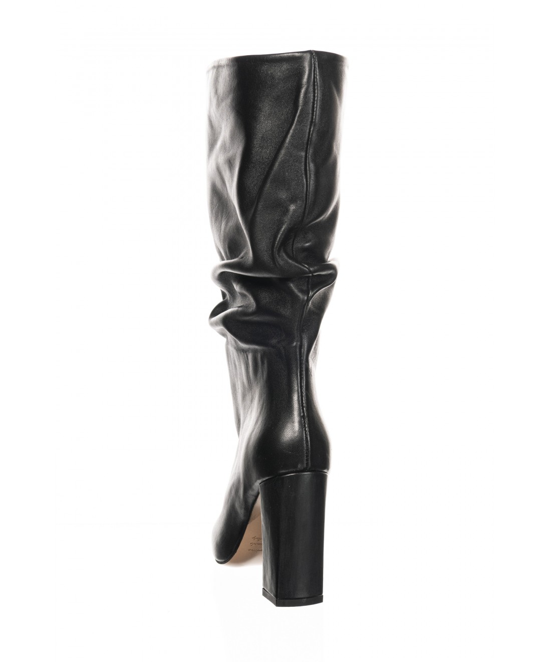 bottes plissées cuir femme