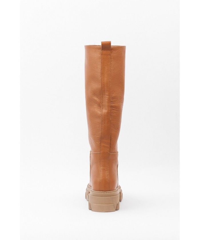 BOTTE BIKER CUIR CAMEL