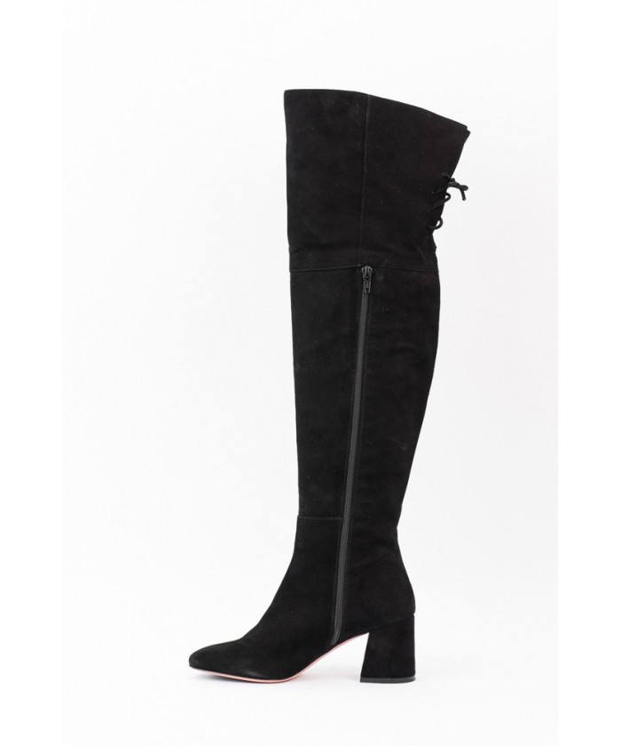 D fil en cuissarde couture OSMOSE shoes Cuissardes daim noir femme