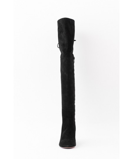 Magnifique Cuissarde MARIAMARE En Daim Noir – Pointure 36, Talon Stable Haut