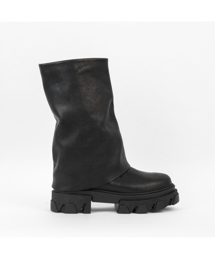 BOTTINE CUIR NOIR