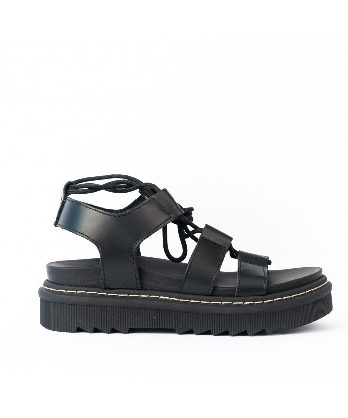 Sandale Cuir Noir