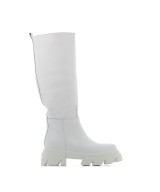 BOTTE BIKER CUIR BLANC