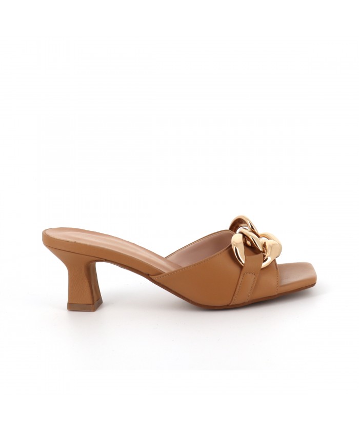 Mule Chaina cuir camel