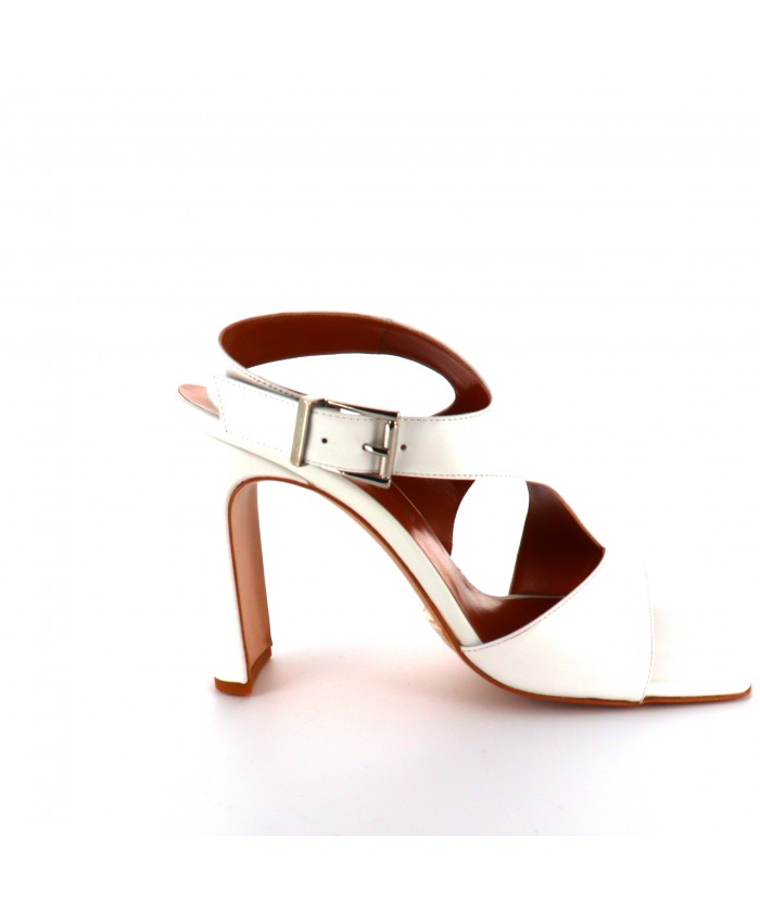 KEIRA Sandale talon cuir blanc