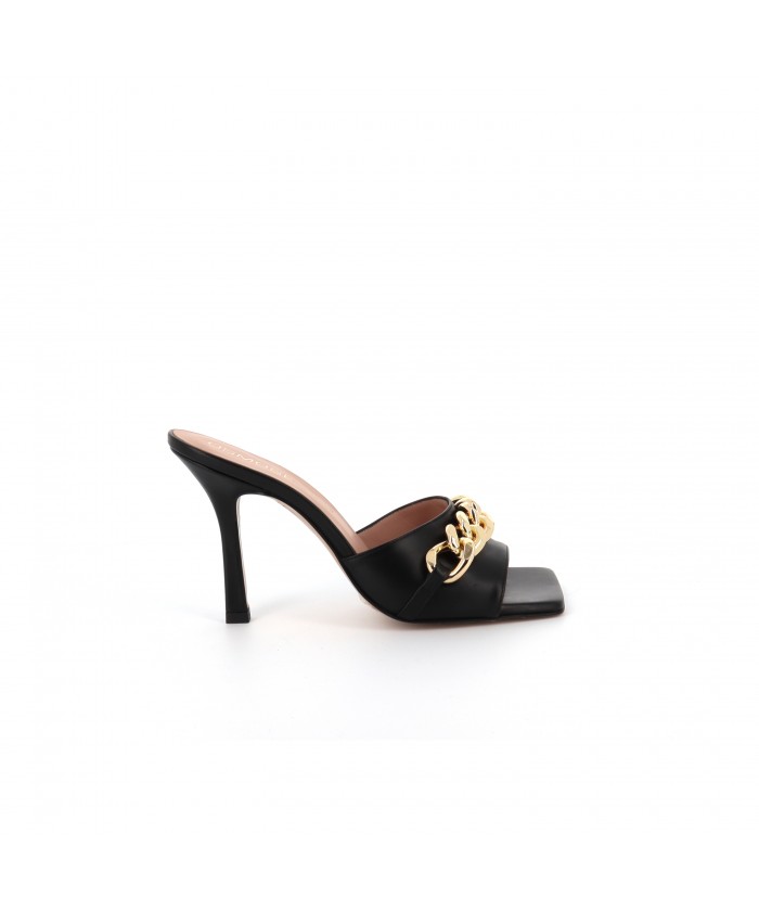 MULE CUIR NOIR LYNDA