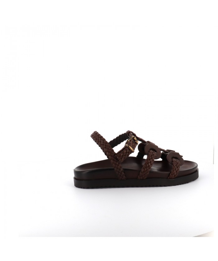 Sandales tressées noires on sale