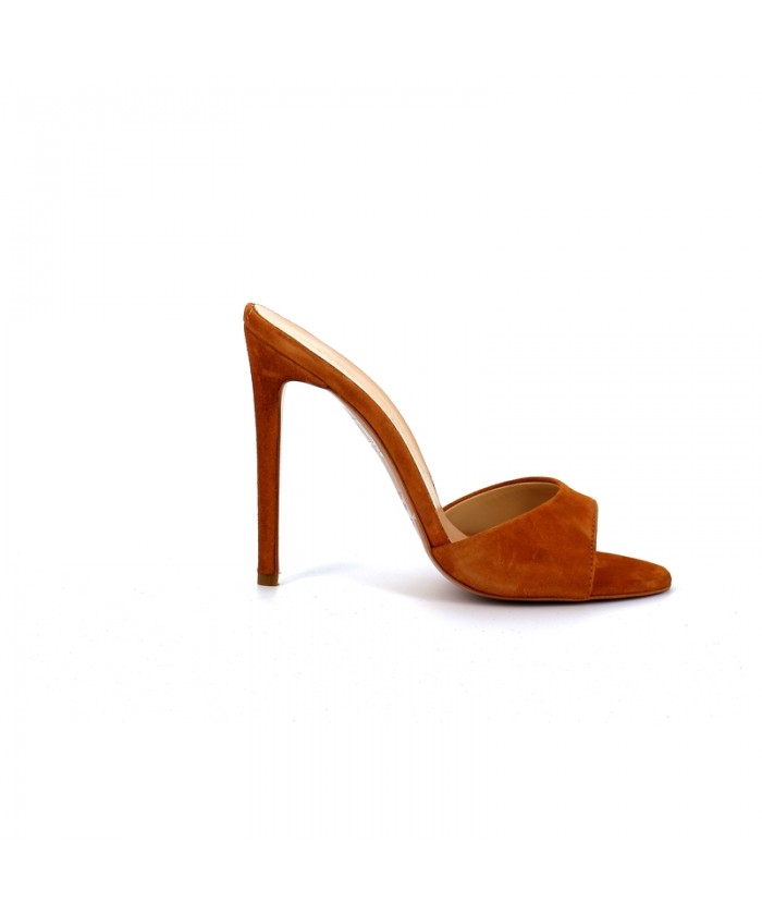 La Mondaine Mule Daim Camel Talon Aiguille