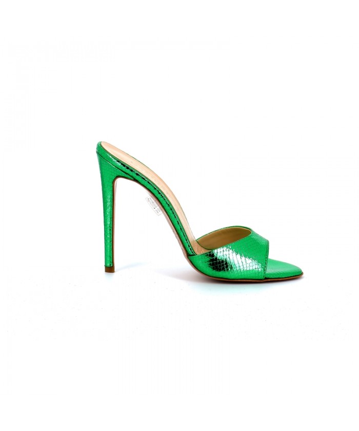 SUZY MULE CUIR VERT EFFET...