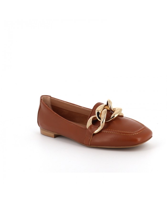 Mocassin femme camel 2025 cuir