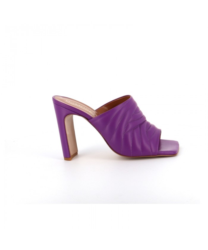 CRYSTAL MULE CUIR VIOLET