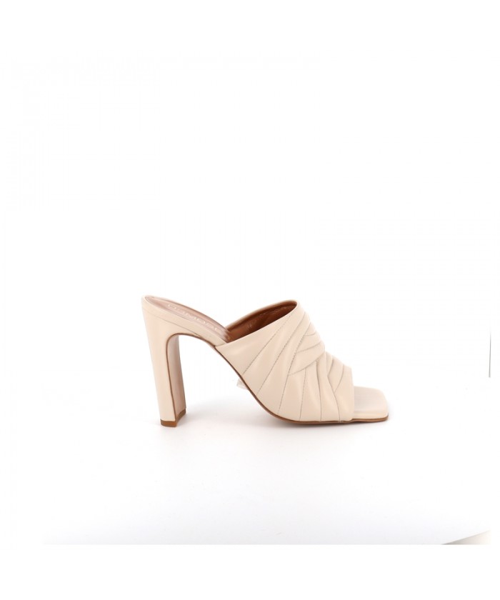 CRYSTAL MULE CUIR BEIGE