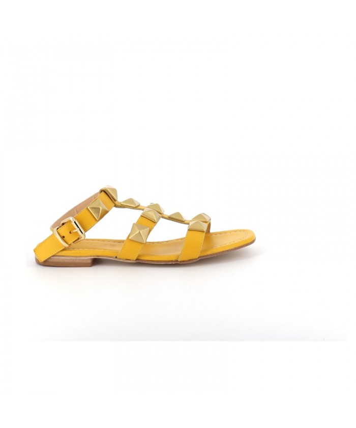 SANDALE NAWEL CUIR  JAUNE