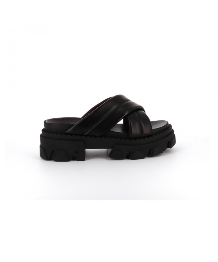 MILA SANDALE CUIR NOIR