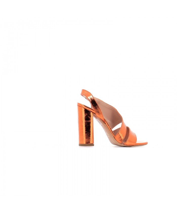 Gold Line Détail Daim bloc 5 cm talons hauts sandale orange 
