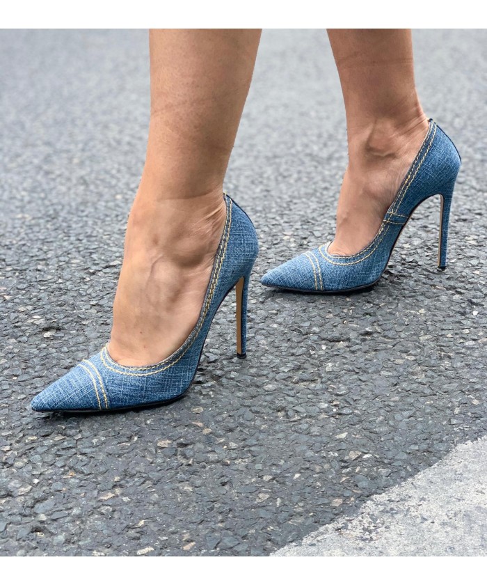 Chaussure en jean clearance a talon