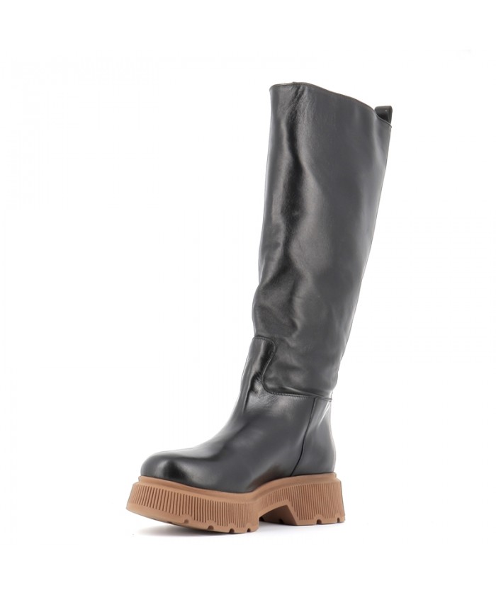Botte Kenny Cuir Noir semelle gomme