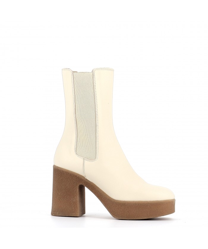 Bottine Imane: Cuir Beige...