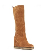 Bottes camel top daim femme