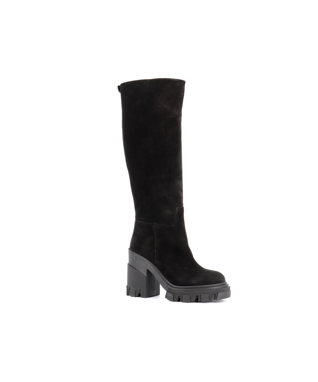Bottes Femme M&S (Marks And Spencer) - Simili Daim Noir, Pointure 5 UK (38), Talons Hauts - Occasion