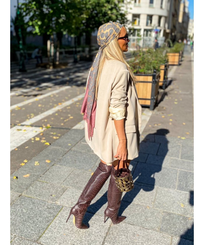 CUISSARDE LYDIA CUIR COCO MARRON