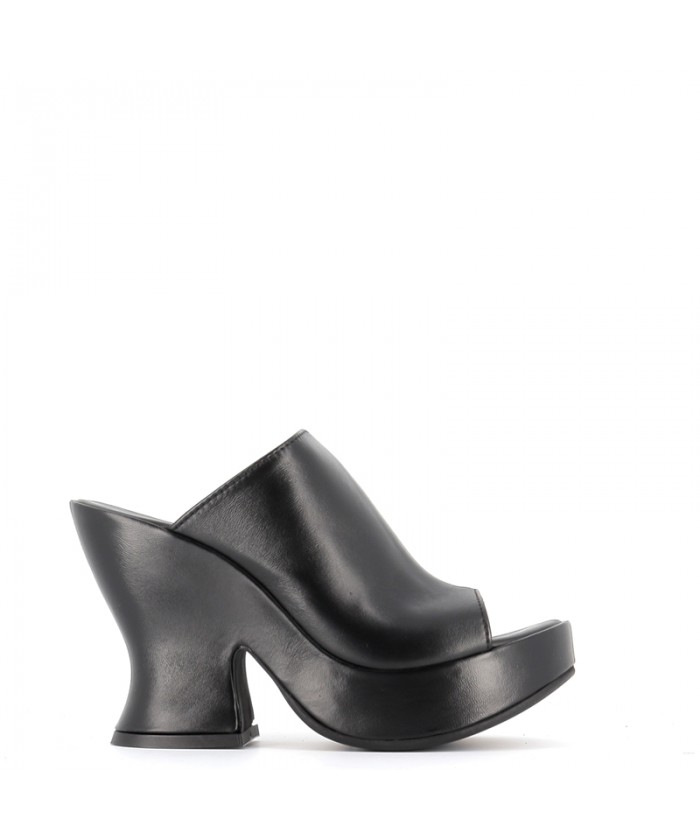 MULE SABOT CUIR NOIR