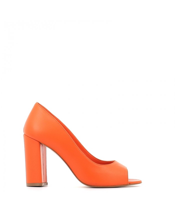 ESCARPIN LYDIA CUIR ORANGE