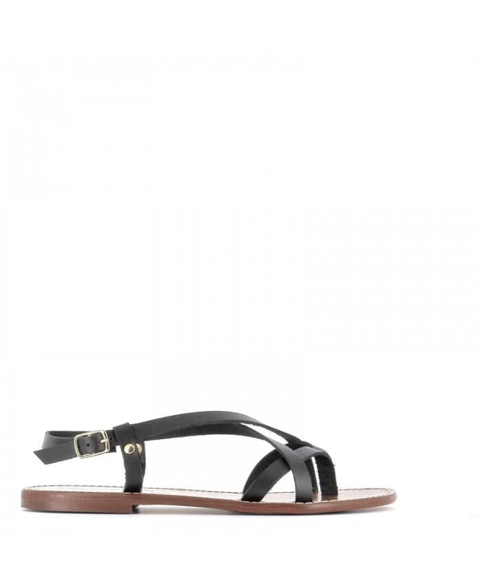 SANDALE MIN1 CUIR NOIR