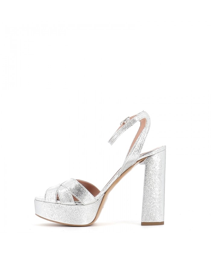 Sandale Anaelle Lamin Argent Plateforme