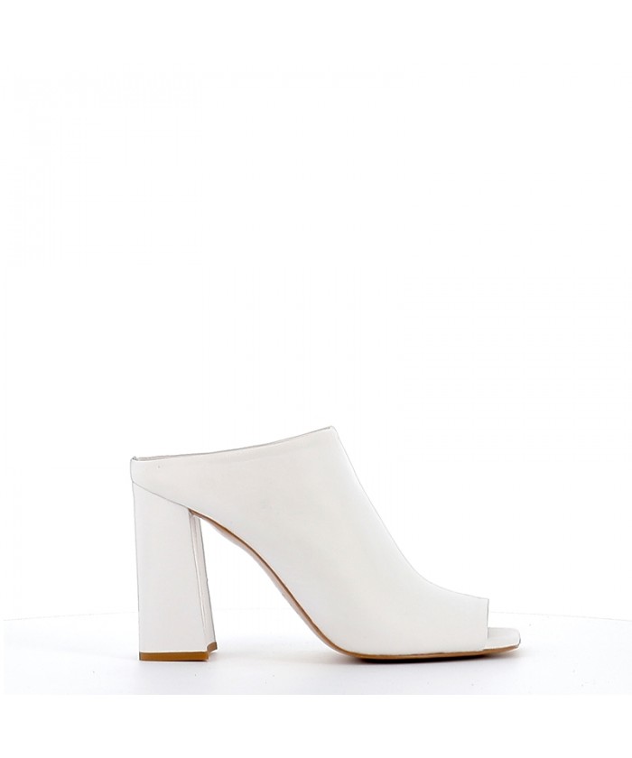 MULE LINDA CUIR BLANC