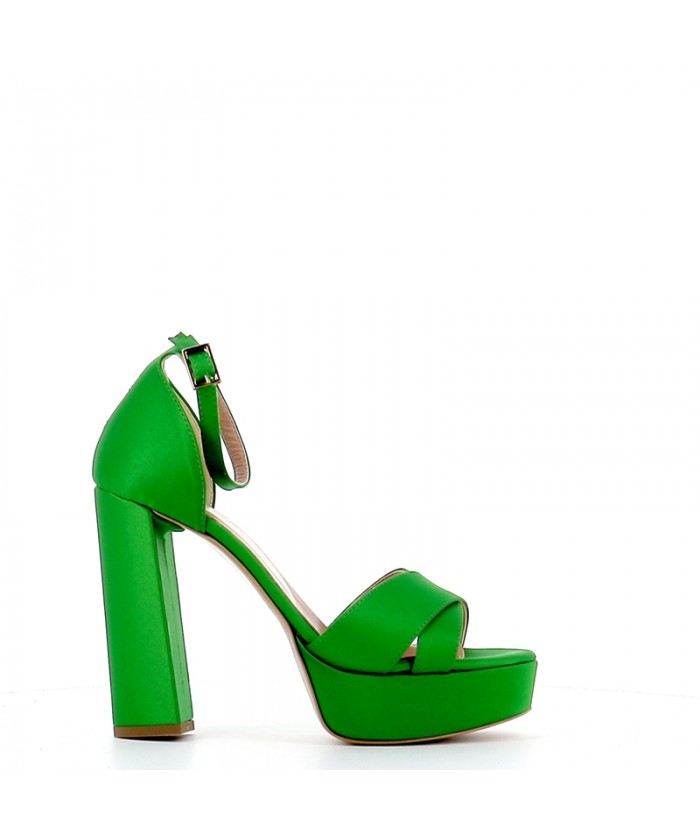 SANDALE GINA SATIN VERT A...