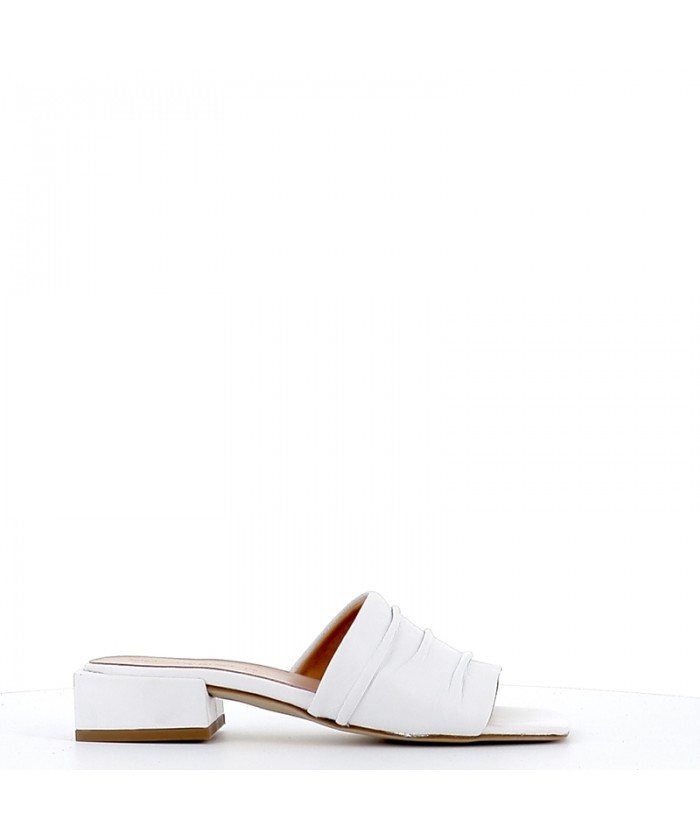 MULE LIVIA CUIR BLANC