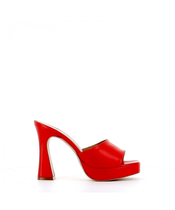 MULES AMIRA CUIR ROUGE