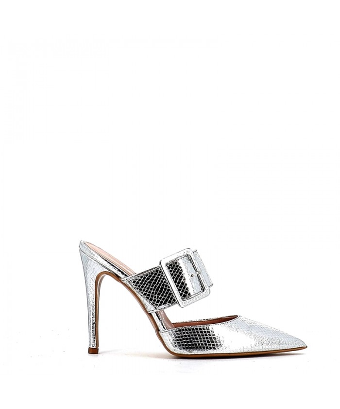 Mule a talon argenté outlet