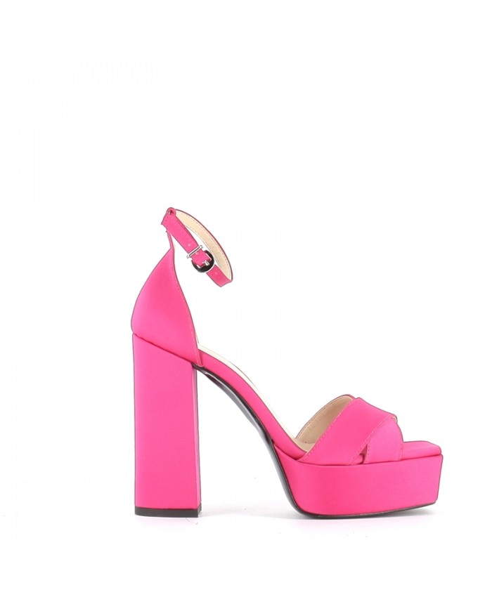 SANDALE AGNES SATIN FUXIA A...